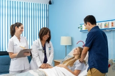 Doctors and patient